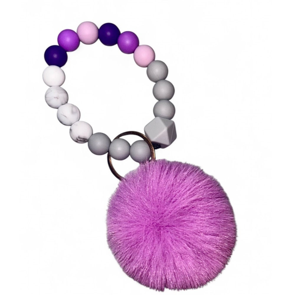 Amethyst Aura Women’s Silicone Beaded Keychain - Picture 3 of 8